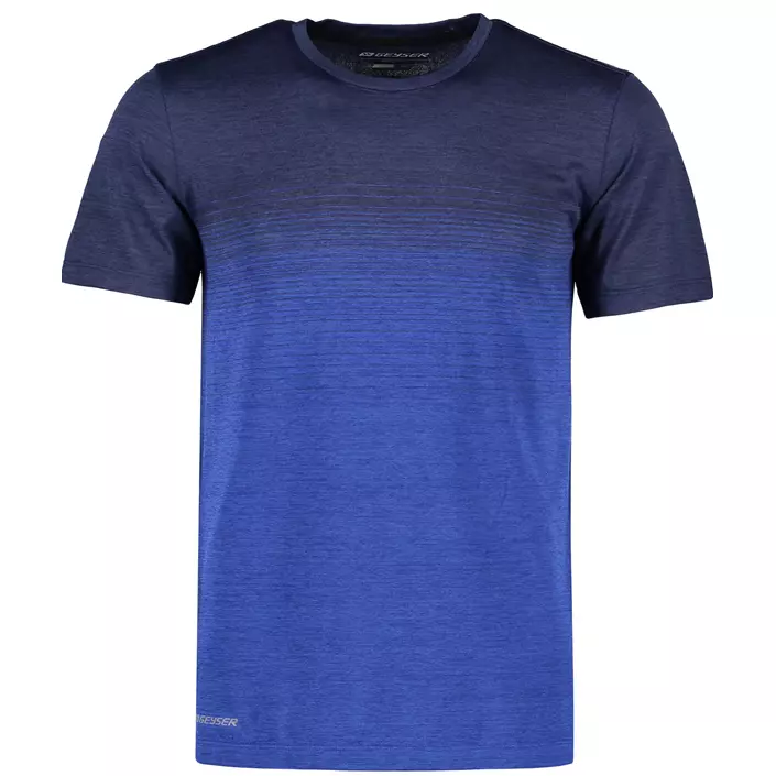 GEYSER seamless stribet T-shirt, Navy melange, large image number 0
