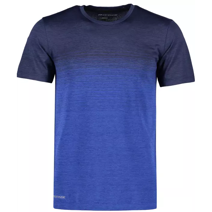 GEYSER seamless stribet T-shirt, Navy melange, large image number 0