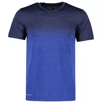 GEYSER seamless stribet T-shirt, Navy melange