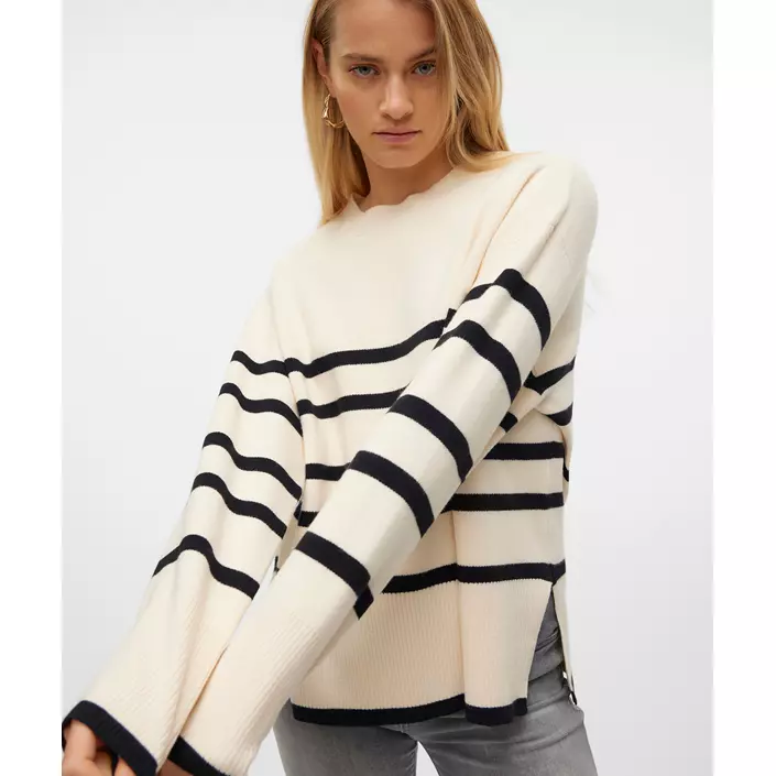 Vero Moda VMSABA striktrøje, Birch/Black, large image number 3