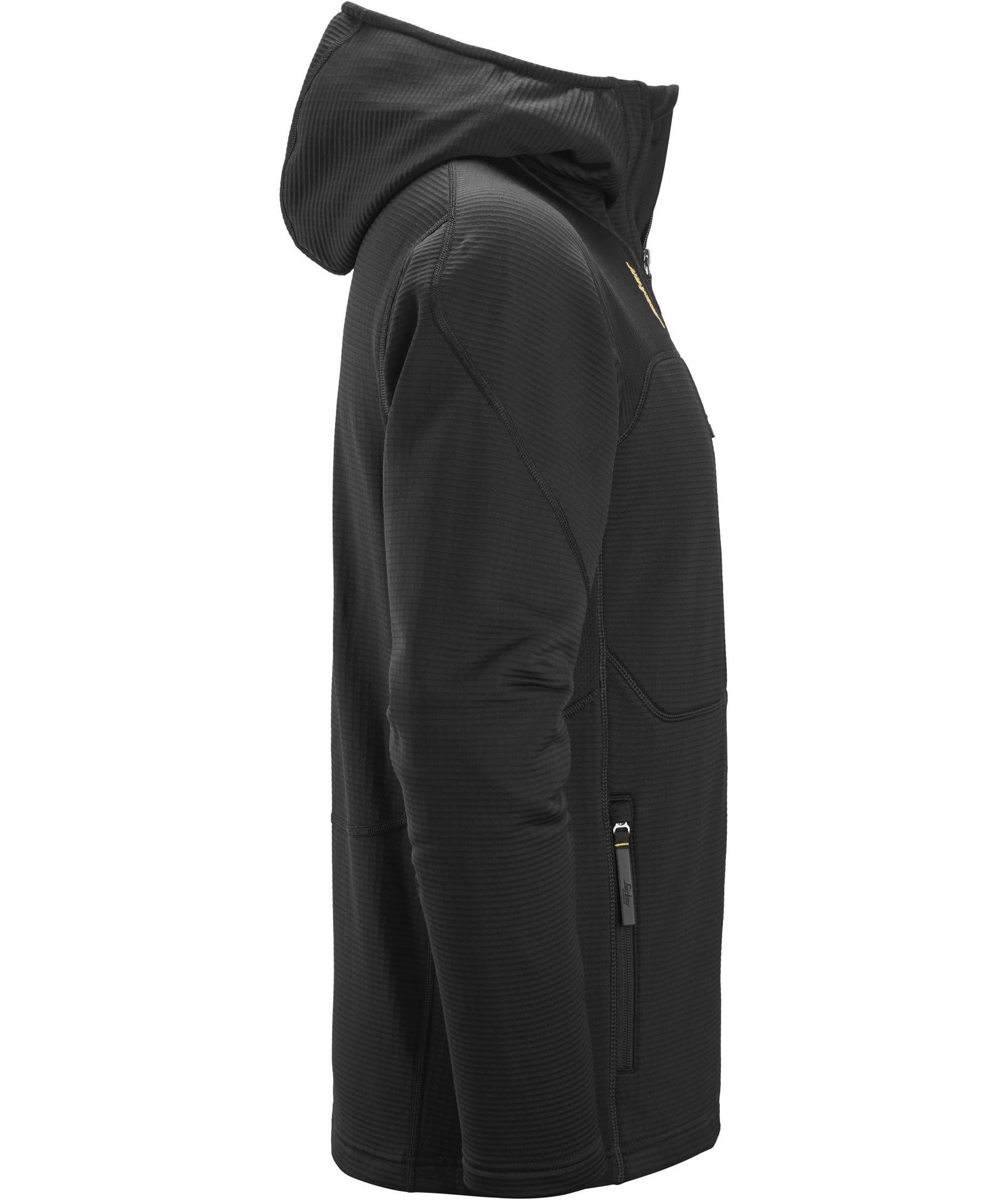 Snickers Body Mapping fleece hoodie with zipper 9420, Black/Black, large image number 3