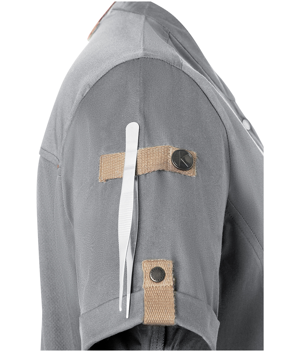 Karlowsky Green-Generation kort&aelig;rmet dame kokkejakke, Platinum grey, large image number 7