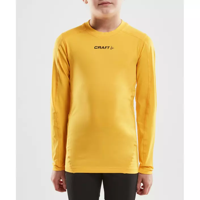 Craft Pro Control Compression långärmad T-shirt till barn, Sweden yellow, large image number 1