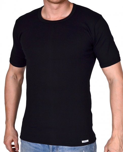 by Mikkelsen short-sleeved underwear shirt, Black