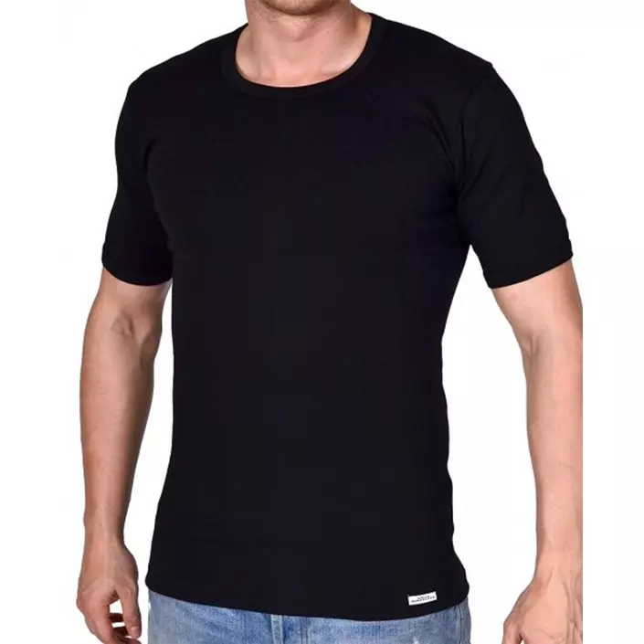 by Mikkelsen short-sleeved underwear shirt, Black, large image number 1