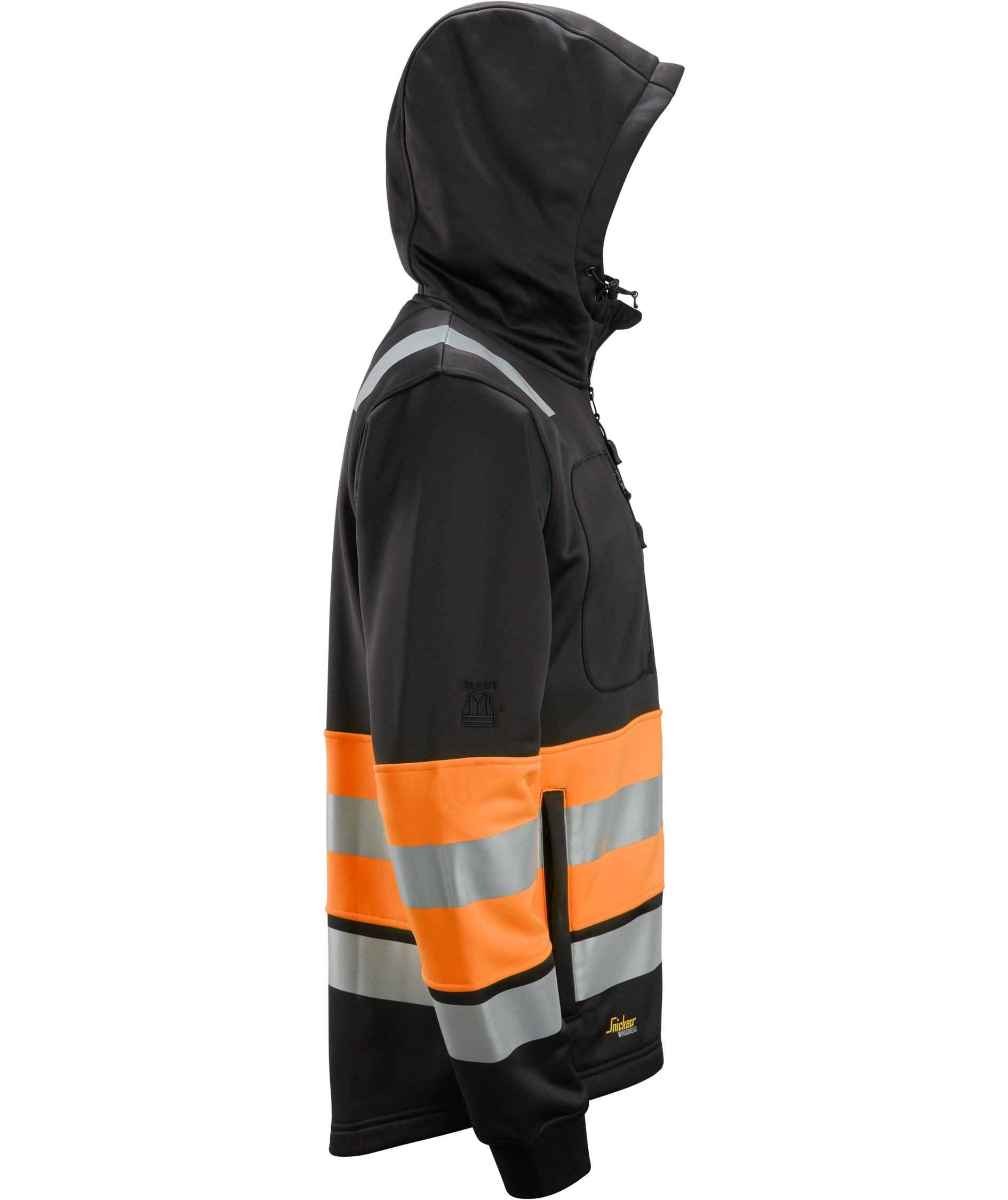 Snickers hoodie 8038, Svart/Hi-vis Orange, large image number 2