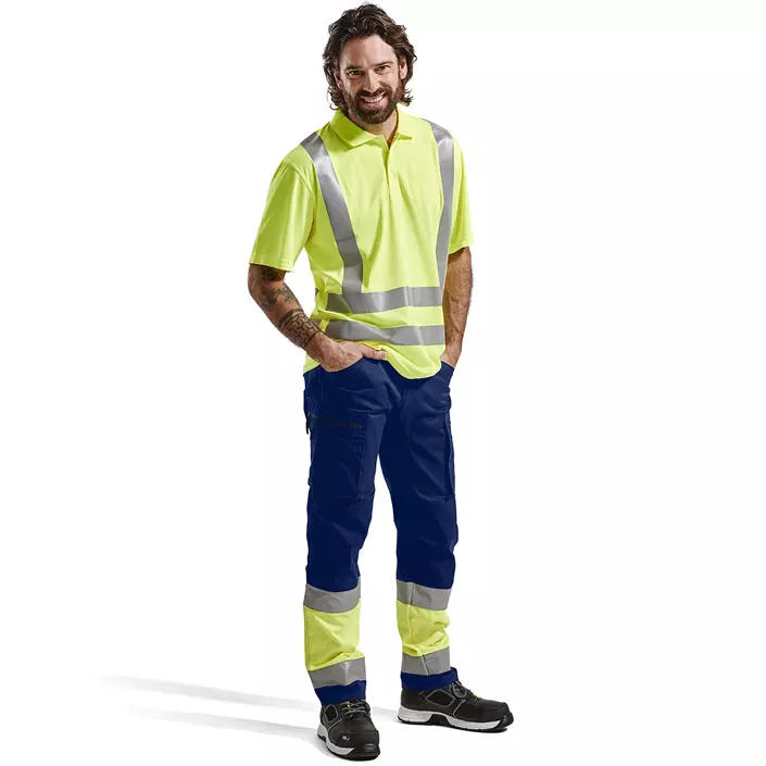 Blåkläder work trousers, Marine/Hi-Vis yellow, large image number 1