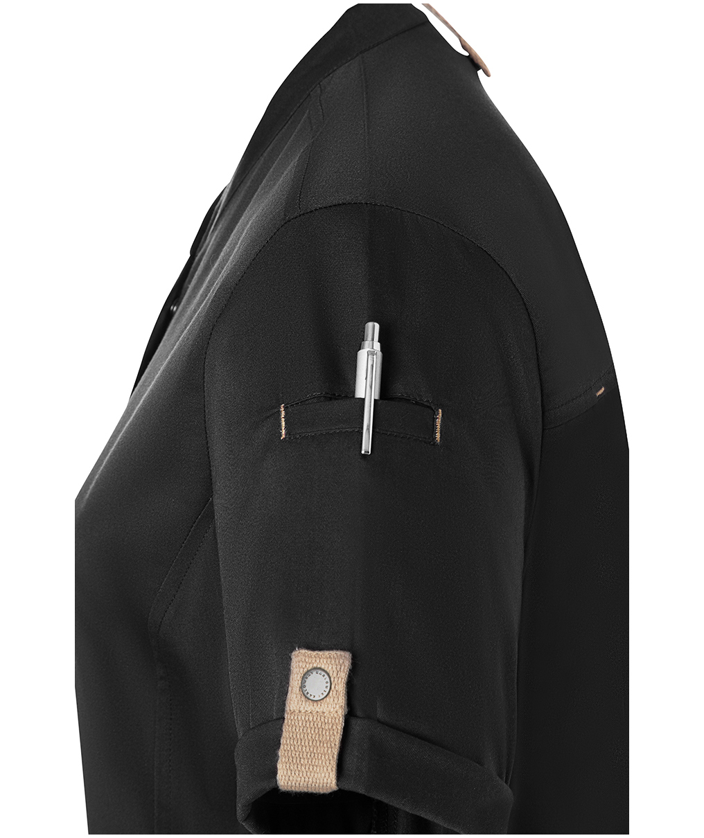 Karlowsky Green-Generation short sleeved chefs jacket, Black, large image number 6