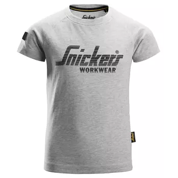 Snickers logo T-skjorte 7514 for barn, Lys grå flekkete