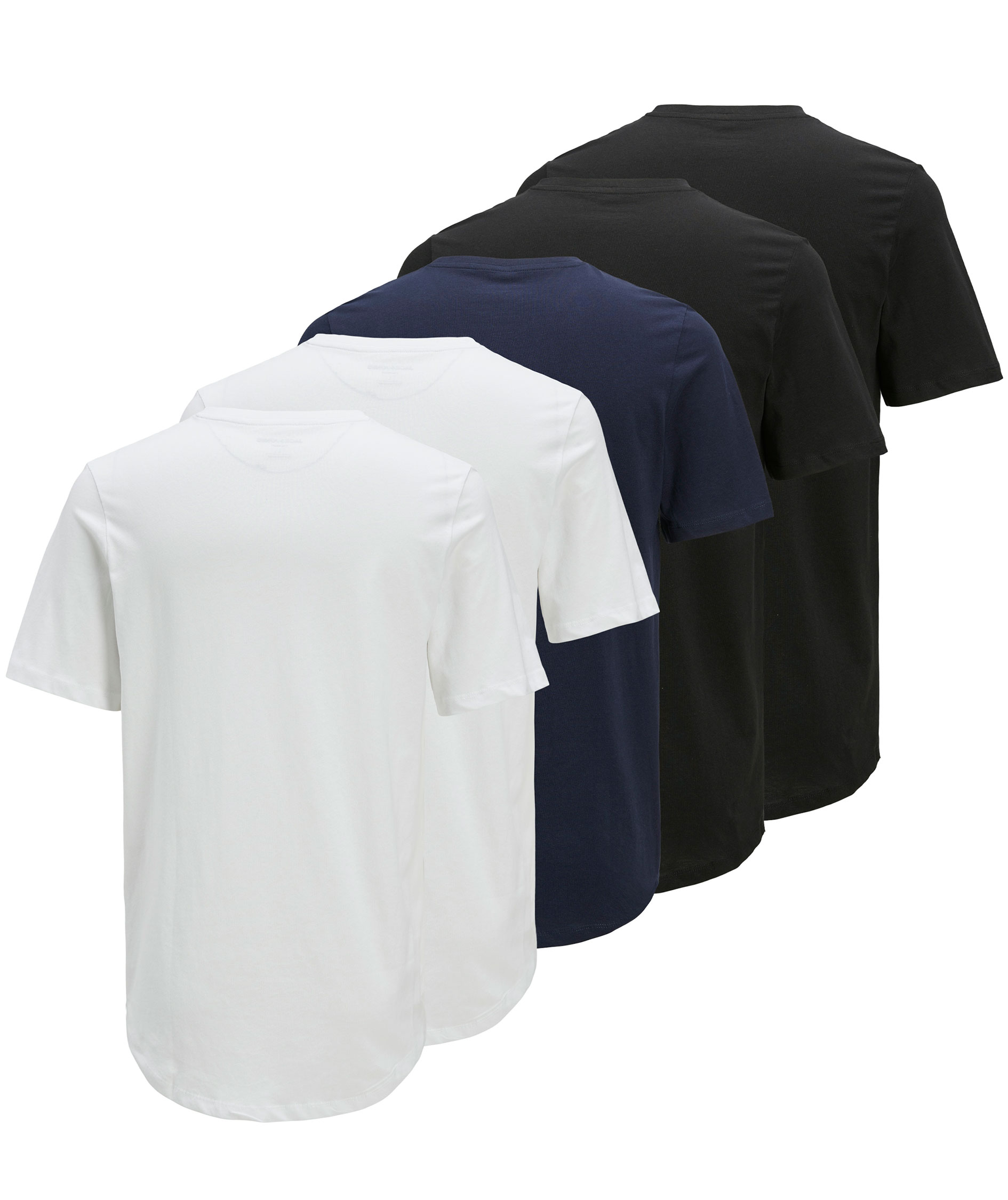 Jack & Jones JACJENS 5-pack T-shirt, White/Navy/Black, large image number 2