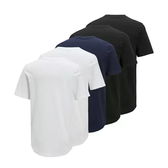 Jack & Jones JACJENS 5-pak T-shirt, White/Navy/Black, large image number 2