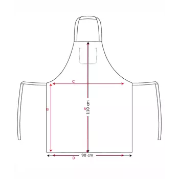 Kentaur bib apron with pocket, White