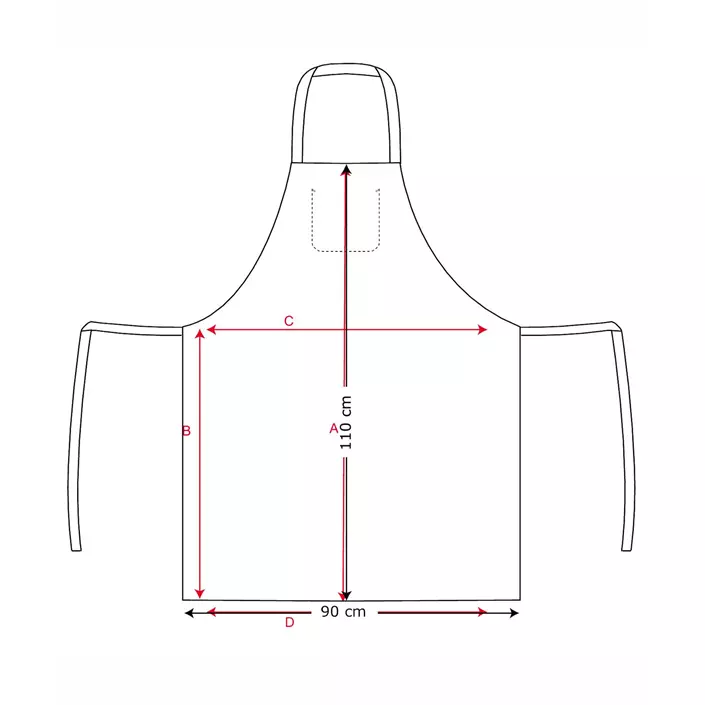 Kentaur bröstlappsförkläde med ficka, Vit, Vit, large image number 1