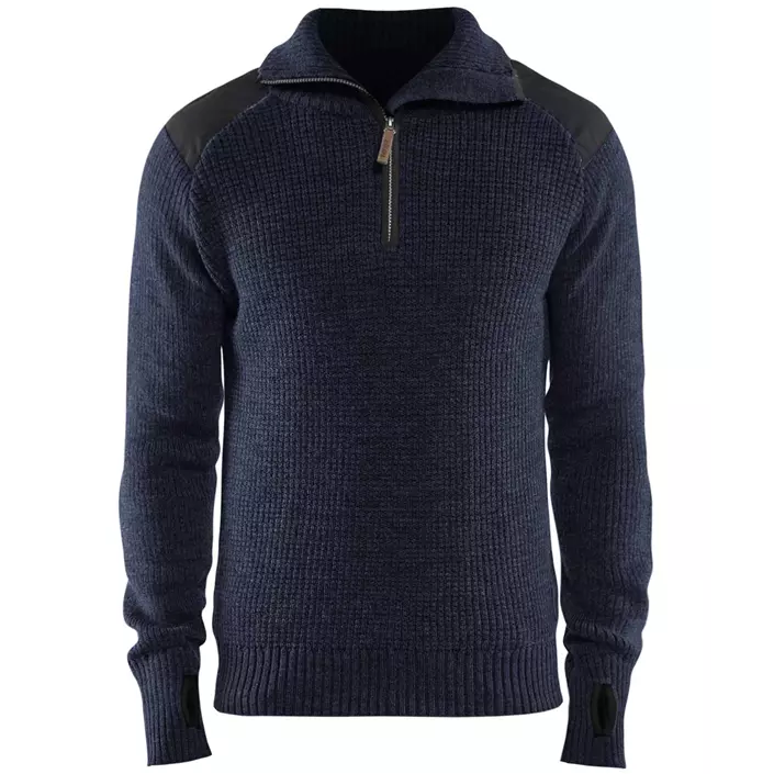 Blåkläder wool sweater, Dark Marine/Dark Grey, large image number 0