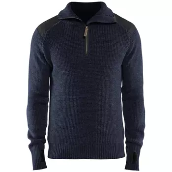 Blåkläder wool sweater, Dark Marine/Dark Grey