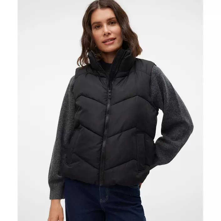 Vero Moda VMLIGAEVA vatteret vest, Black, large image number 1