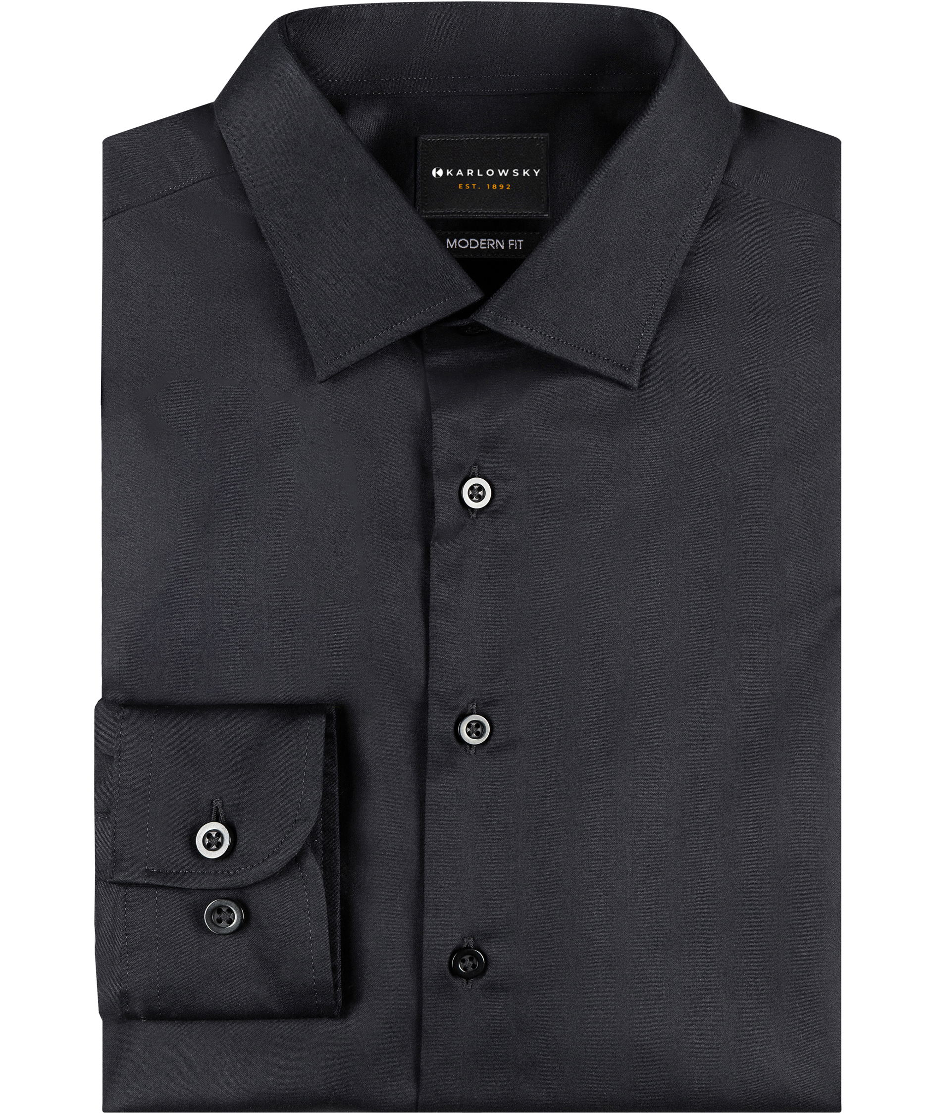 Karlowsky modern fit stretch skjorta, Black, large image number 5