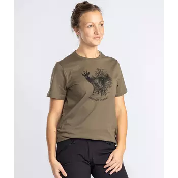 Pinewood Roe Deer dame T-shirt, Olive