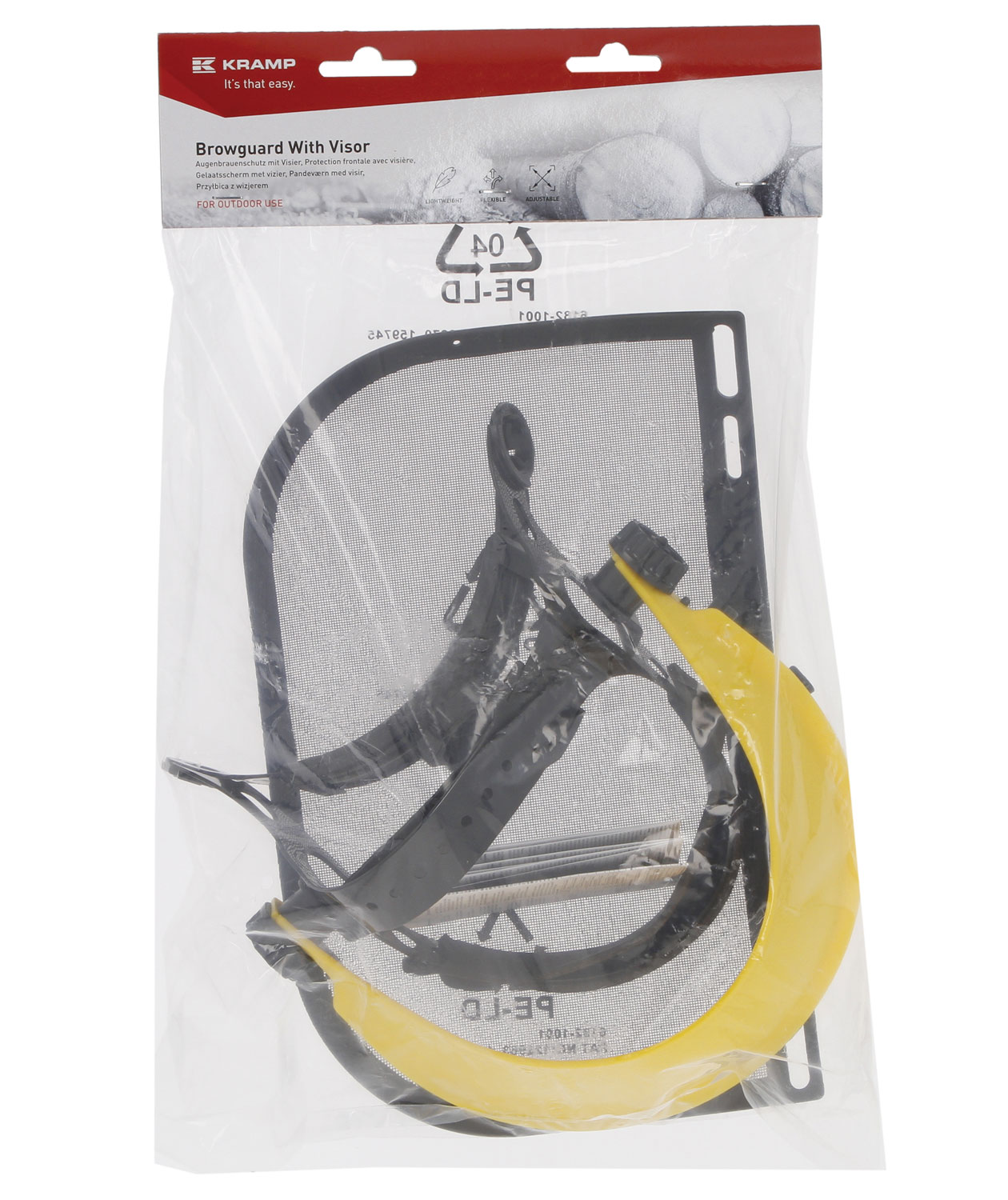 Kramp ansigtssk&aelig;rm med st&aring;lnet visir, Gul/Sort, Gul/Sort, large image number 2