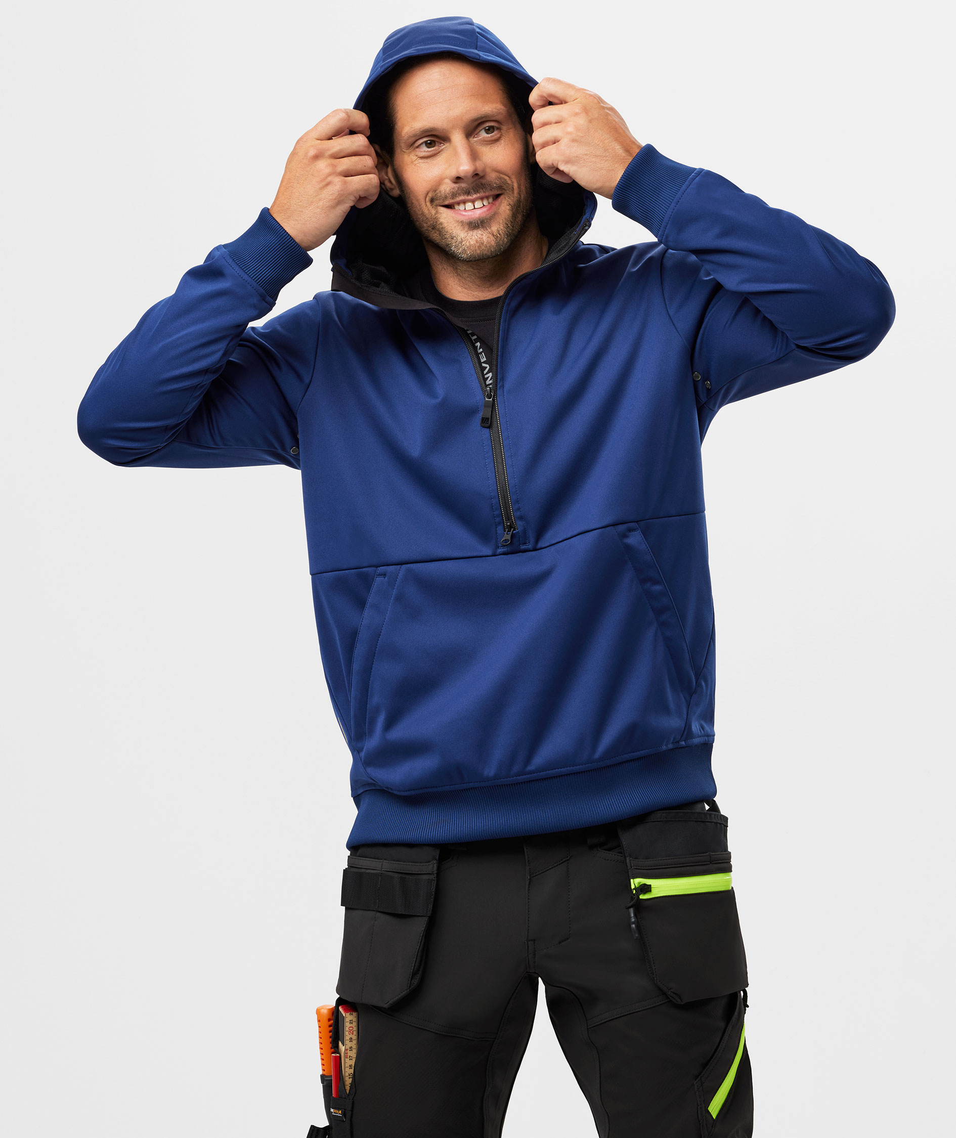 Snickers FlexiWork Windblocker Softshell Hoodie 8400, Deep Blue, large image number 6