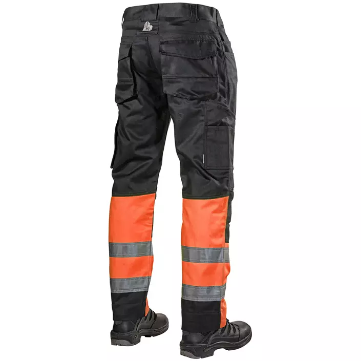 L.Brador work trousers 127PB, Black/Hi-vis Orange, large image number 1