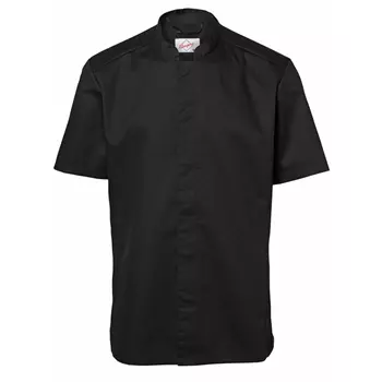 Segers modern fit kortärmad kockskjorta med tryckknappar, Svart