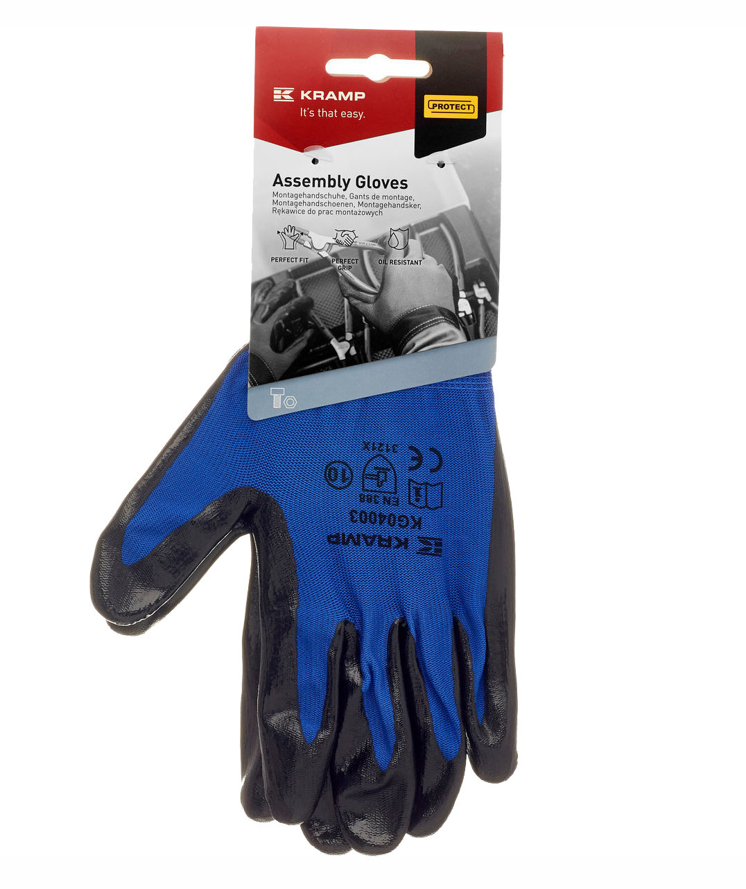 Kramp mounting gloves in nitrile, Blue, large image number 2