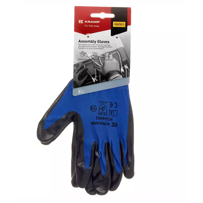 Kramp mounting gloves in nitrile, Blue, large image number 2
