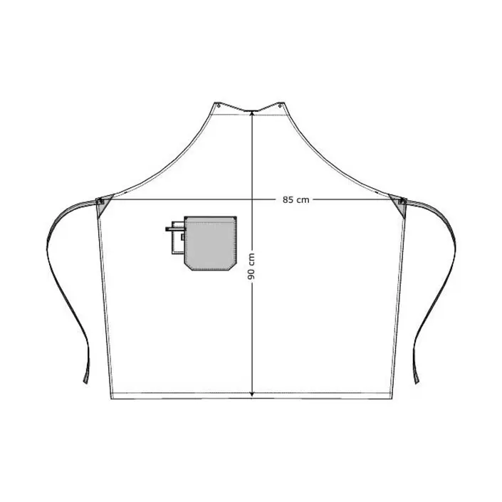 Kentaur Raw snap-on bröstlappsförkläde med fickor, Svart, Svart, large image number 2