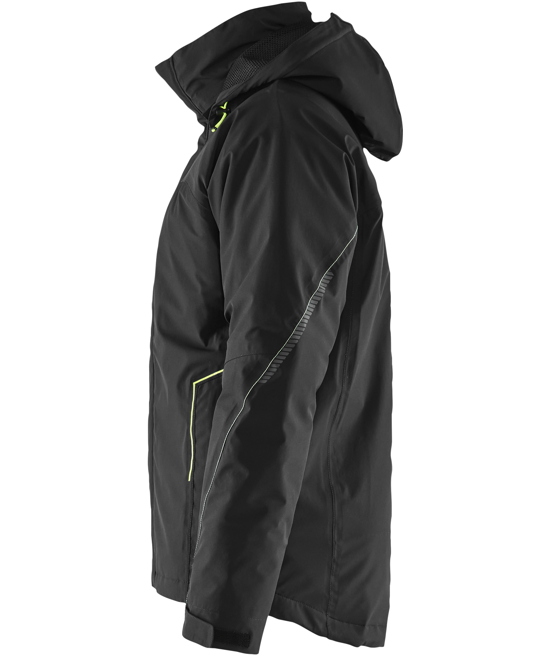 Bl&aring;kl&auml;der dame jakke full stretch, Svart/Hi-Vis Gul, large image number 4
