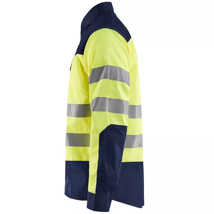Blåkläder work shirt, Hi-vis Yellow/Marine, large image number 2
