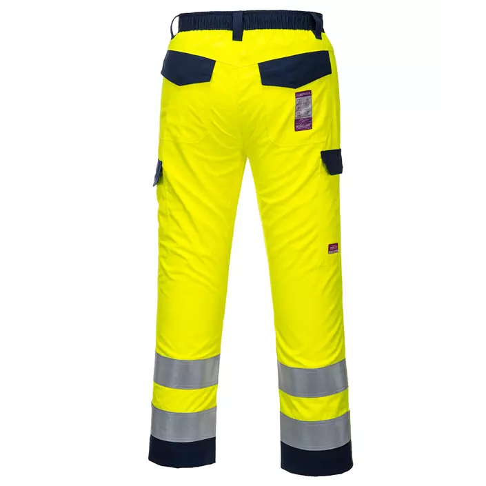 Portwest Modaflame work trousers, Hi-Vis yellow/marine, large image number 1
