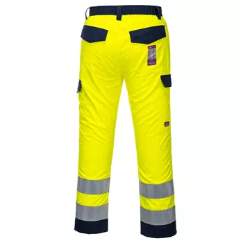 Portwest Modaflame work trousers, Hi-Vis yellow/marine