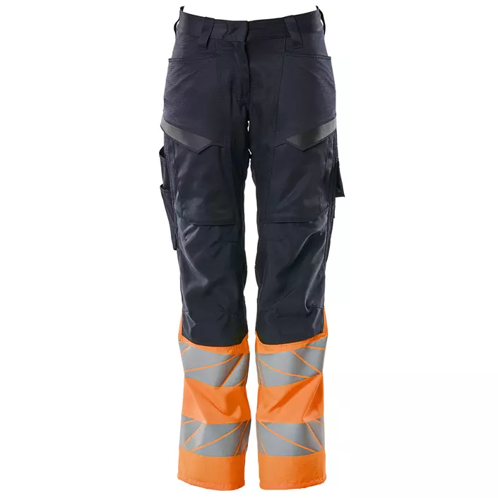 Mascot Accelerate Safe women's work trousers, Dark Marine Blue/Hi-Vis Orange, large image number 0
