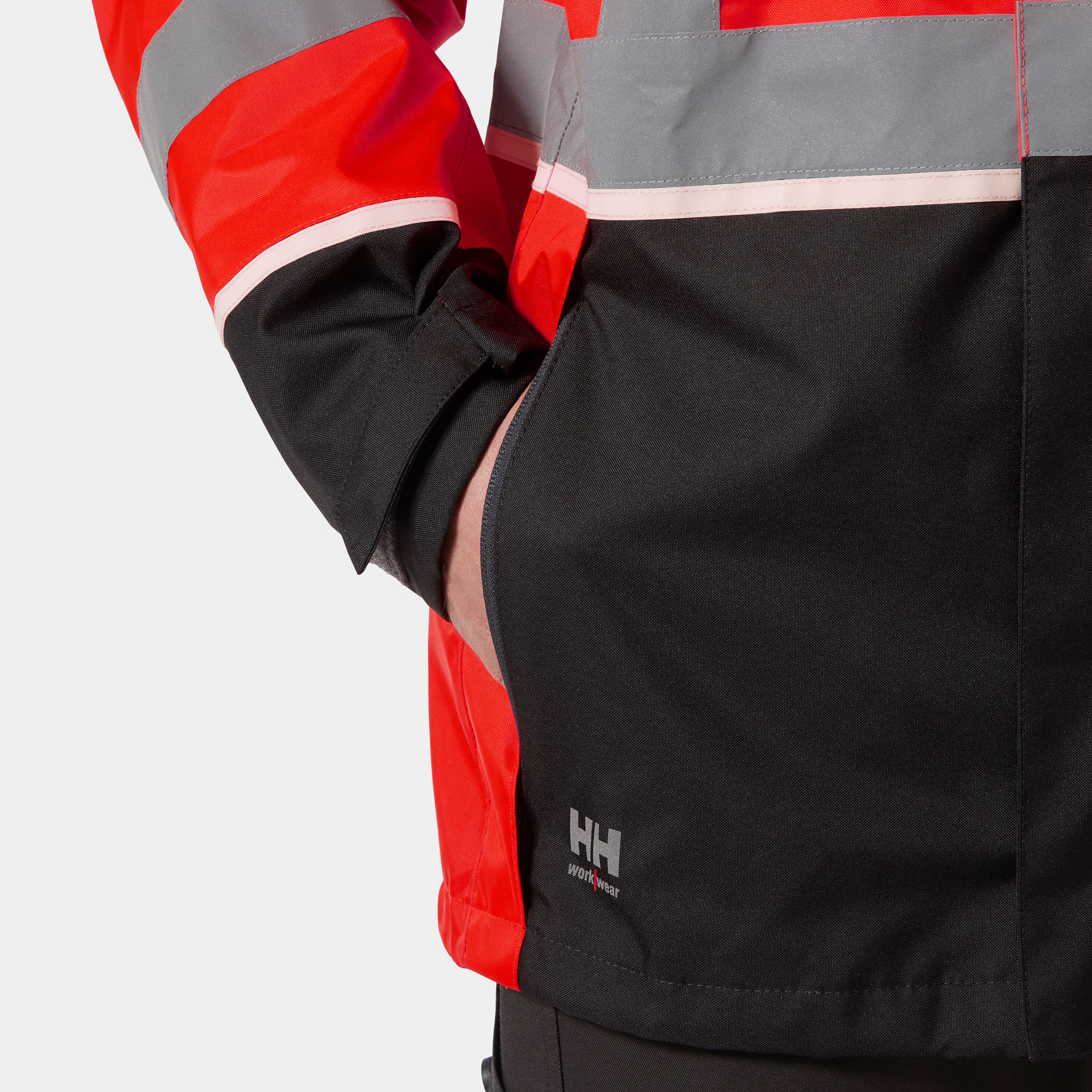 Helly Hansen UC-ME skalljakke, Hi-Vis R&oslash;d/Ebony, large image number 7