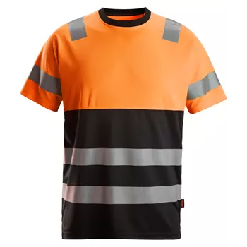 Snickers T-shirt 2535, Svart/Hi-vis Orange