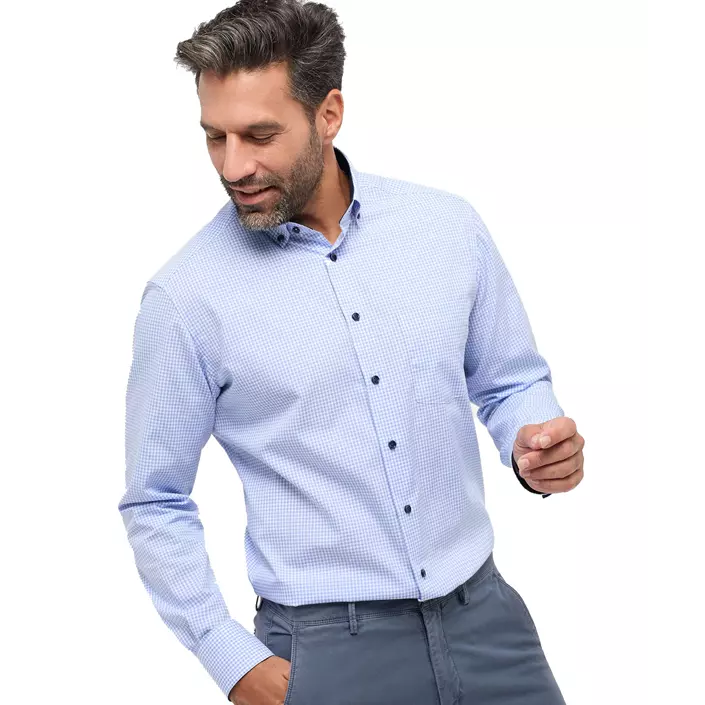 Eterna Poplin Modern fit skjorta, Light blue, large image number 1