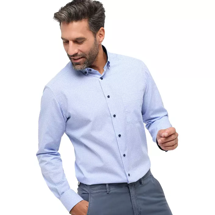 Eterna Poplin Modern fit skjorte, Light blue, large image number 1