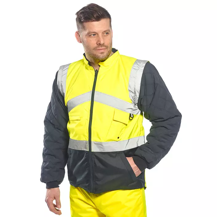 Portwest thermal jacket, Hi-vis Yellow/Marine, large image number 1