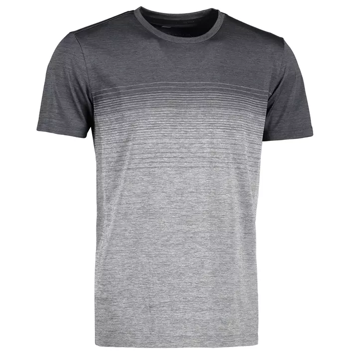 GEYSER seamless stribet T-shirt, Anthracite melange, large image number 3
