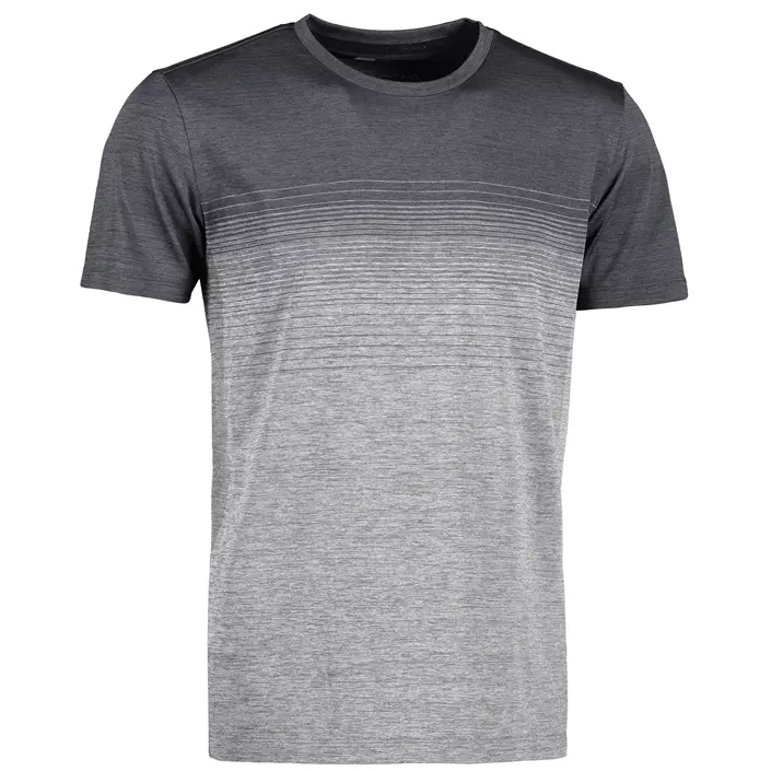 GEYSER seamless stribet T-shirt, Anthracite melange, large image number 3