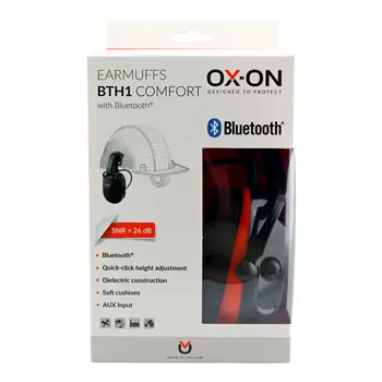 OX-ON BTH1 Comfort hörselskydd till montering på hjälm, Svart/Röd