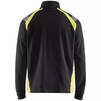 Blåkläder Sweatshirt Half Zip, Schwarz/Hi-Vis Gelb