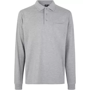 ID PRO Wear long-sleeved Polo shirt, Grey Melange