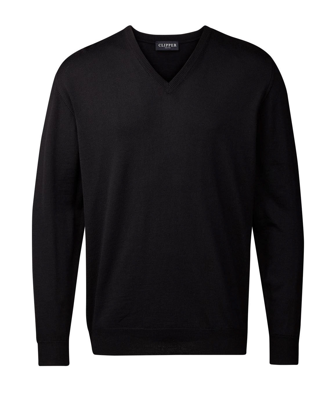 Clipper Milan knitted pullover with merino wool, Black, Black, swatch