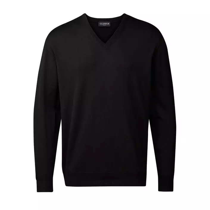 Clipper Milan knitted pullover with merino wool, Black, large image number 0