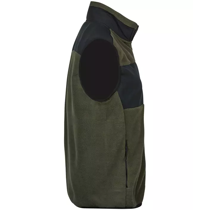 Tee Jays mountain fleece bodywarmer/vest, Deep Green/Black, large image number 3