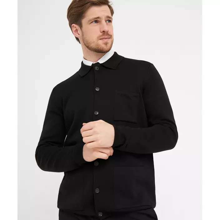 Clipper Manchester cardigan with buttons, Black, large image number 1
