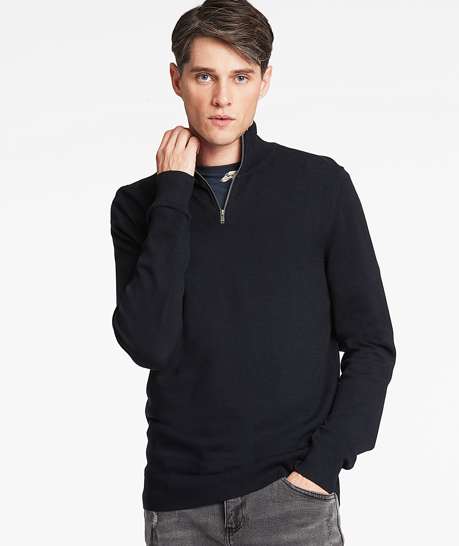 Lindbergh stickad tr&ouml;ja, Navy, large image number 4