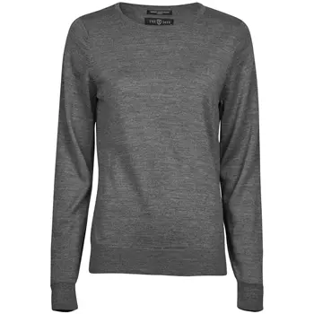 Tee Jays women's knitted pullover with merino wool, Grey melange